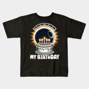 I Blew Out the Sun on My Birthday Total Solar Eclipse Birthday Cake Kids T-Shirt